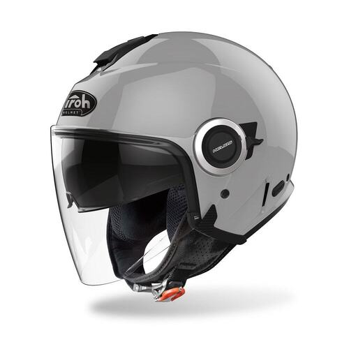 Airoh Helios Concrete Open Face Motorcycle Helmet - Gloss Grey