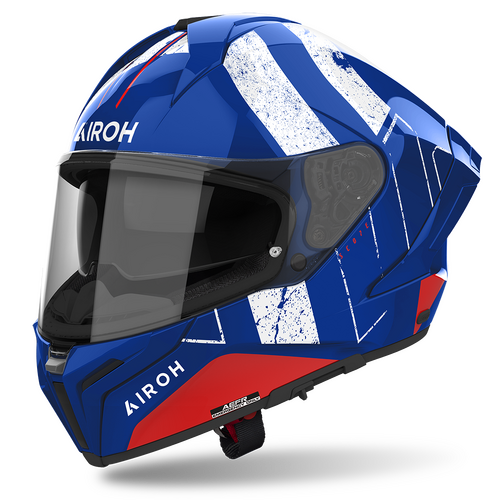 Airoh Matryx Scope Blue/Red Gloss Motorcycle Helmet [Size: Medium ]