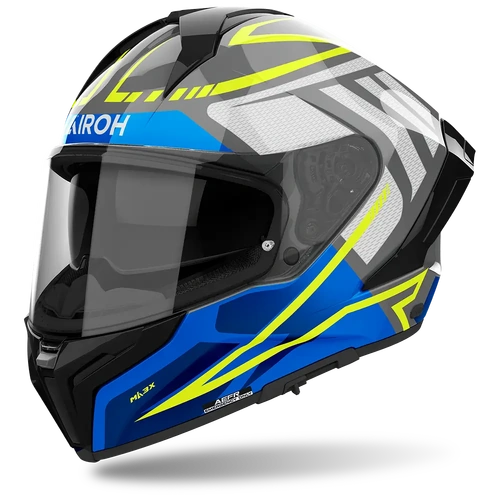 Airoh Matryx Rider Blue Gloss Motorcycle Helmet [Size: Large]