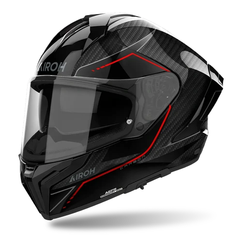Airoh Matryx Stylish Carbon Red Gloss Motorcycle Helmet [Size: Medium ]