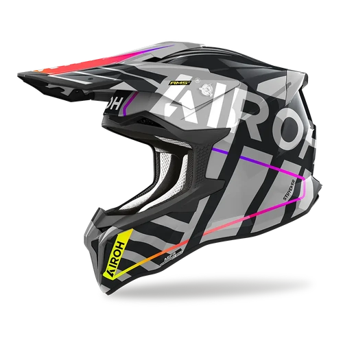 Airoh Stryker Brave Motorcycle Helmet - Grey Gloss [Size: Small]