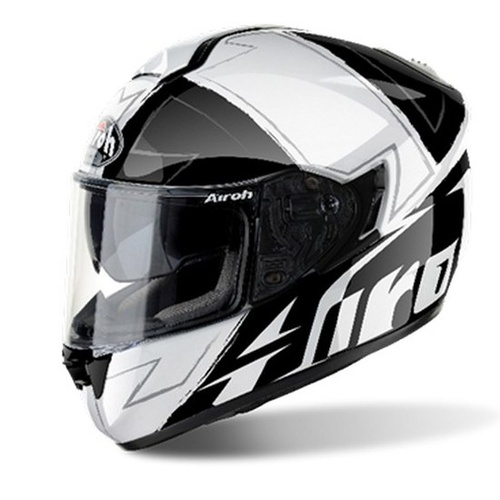 NEW AIROH ST701 Way Black/White Lightweight Motorbike Helmet- M