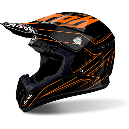 Airoh NEW Mx 2018 Switch Spacer Gloss Orange Black Motocross Kids Helmet