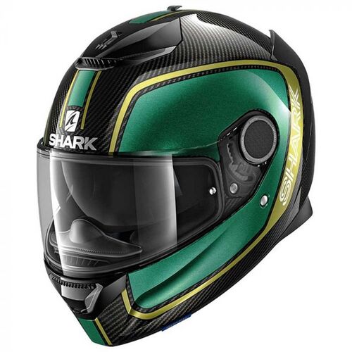 Shark Spartan Carbon Priona Motorcycle Helmet - Green/Gold