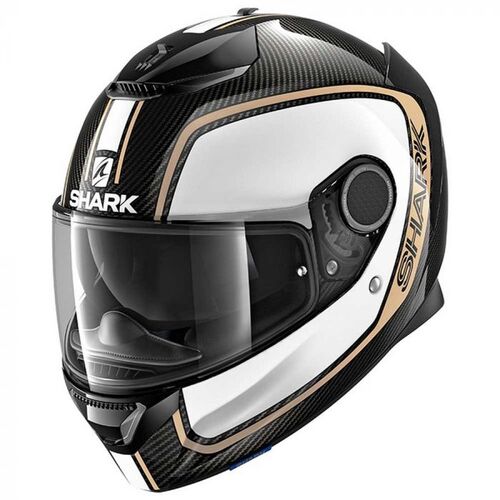 Shark Spartan Carbon Priona Motorcycle Helmet -White/Gold Size:X-Large