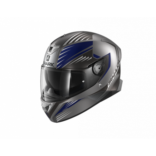 Shark Skwal 2 Hallder Motorcycle Helmet - Anthracite/Blue/Anthracite