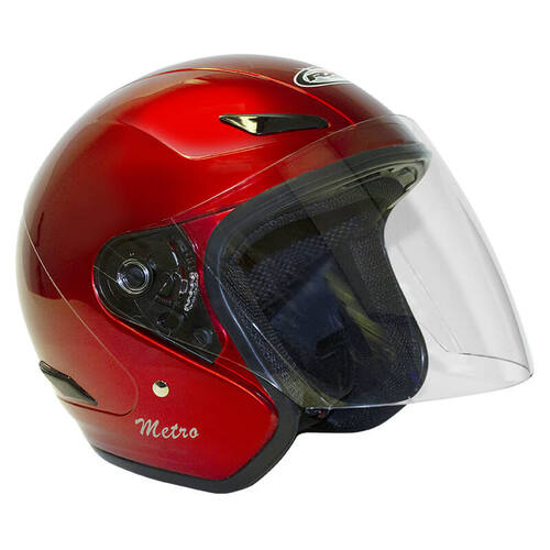 Rxt A218 Metro Open Face Motorcycle Helmet Small - Candy Red