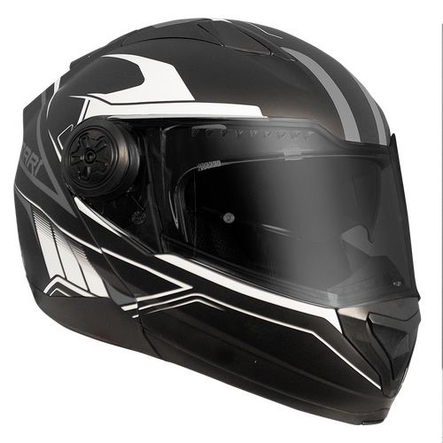 RXT 909 Flip-Up Motorcycle Helmet Matt Black/White Large