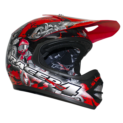 Rxt Kid's Racer 4 AS/NZS 1698 Motorcycle Dirt Helmet XXS - Red
