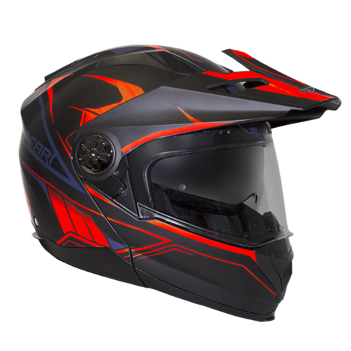 Rxt 909P Safari Motorcycle Helmet - Matte Black/Neon Orange M