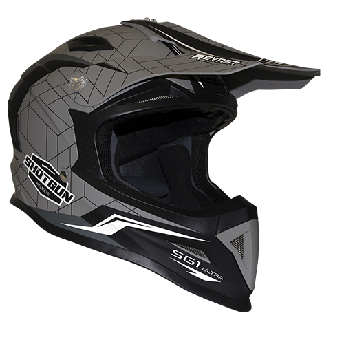 Rxt 762 SG-1 Ultra Shotgun Motorcycle Helmet - Matte Black/Cool Grey