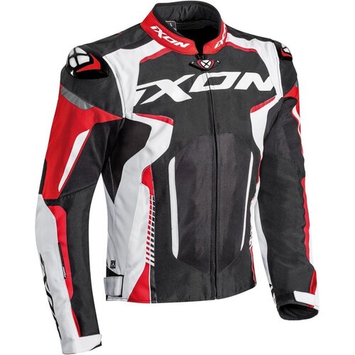 Ixon Gyre Sporty Outfit Motorcycle Textile Jacket - Black/White/Red