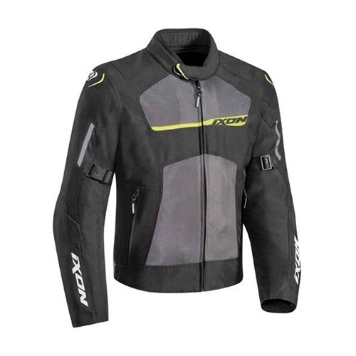 Ixon RaptorTextile Racing Motorcycle Jacket - Black/Grey/Bright Yellow