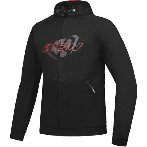 Ixon Touchdown Motorcycle Hoodie Black/Red (Sm)