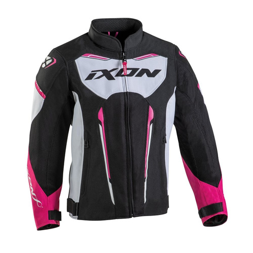 Ixon Striker Air Kid's Motorcycle Jacket - Black/White/Fuchsia