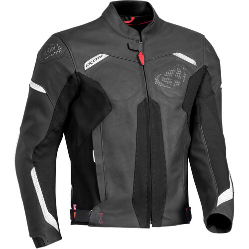 Ixon Rhino Leather Motorcycle Jacket - Black/White