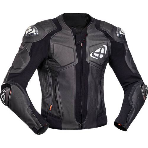 Ixon Vendetta Evo Leather Motorcycle Jacket - Black/White