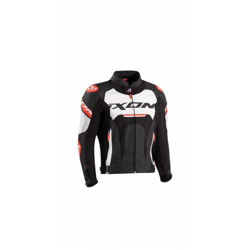 Ixon Jackal Motorcycle Leather Jacket - White/Red/Black
