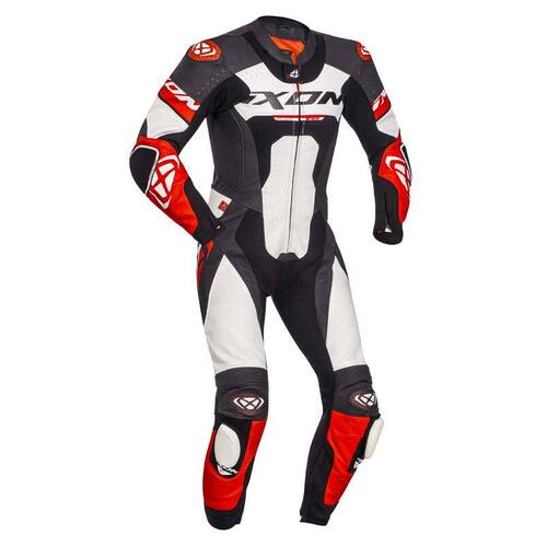 Ixon Jackal 1PC Motorcycle Racing Suit - Black/White/Red