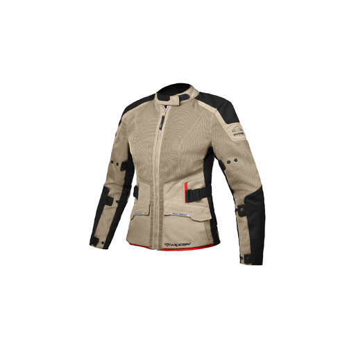 Ixon M-Njord Women Motorcycle Jacket Sand/Black/Red (Lg)