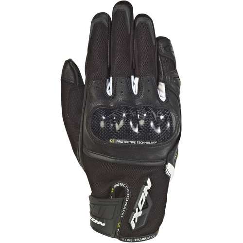 Ixon Rs Rise Air Ultra Ventilated Leather Motorcycle Gloves - Black /White (3Xl)