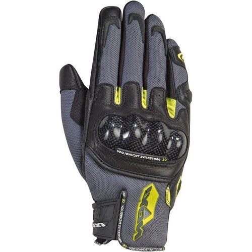 Ixon RS Rise Air Motorcycle Gloves - Grey/Black/Bright Yellow