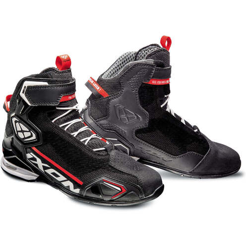 Ixon Bull Knit Highly Ventilated Motorcycle Boots - Black/White/Red
