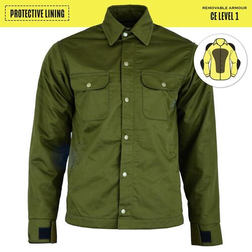 Johnny Reb Man's Blackheath  Lining Motorcycle Jacket - Military Green