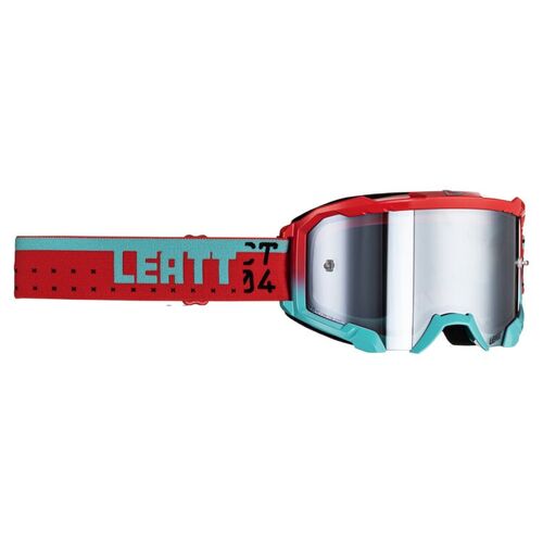 Leatt 2023 Velocity 4.5 Iriz Motorcycle Goggle - Red/Teal Silver 50%