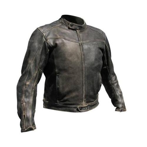 Rjays Mens Aviator Motorcycle Jacket   Antique Brown Size-36