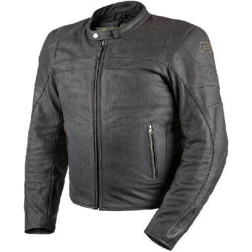 Rjays Calibre II Perforated Leather  Motorcycle Jacket - Black (Sm)