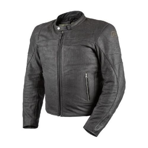 Rjays Calibre II Perforated  Leather  Motorcycle Jacket   Black (Lg)