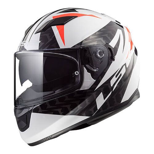 LS2 FF320 Stream Evo Commander Motorcycle Helmet - White/Black/Red