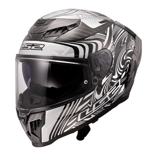 LS2 FF807 Dragon Enthum Helmet - Black/Silver [Size: Small]