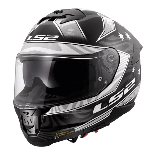 LS2 FF808 Stream II Galdam Helmet - Black / White [Size: XS]