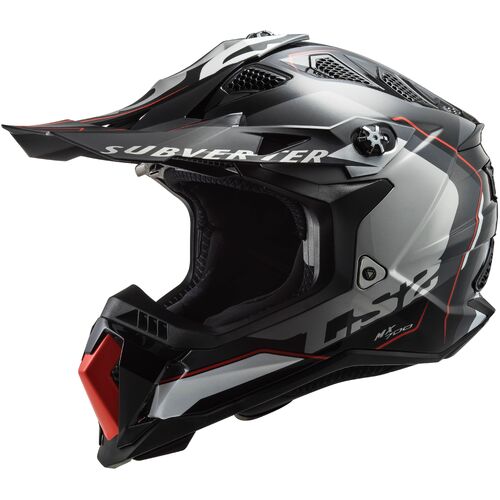 LS2 MX700 Subverter Evo Arched Helmet - Black/Titanium/Silver