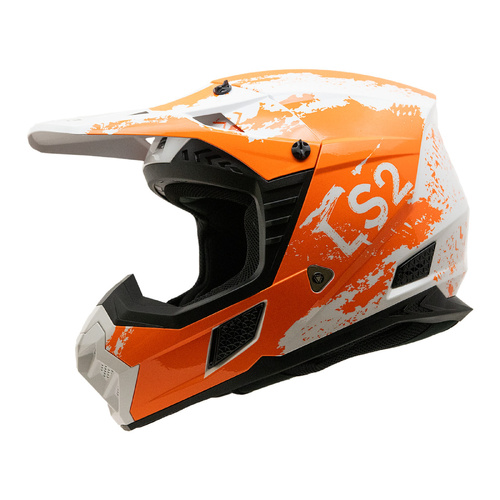 LS2 MX706 COZ Hyde Helmet - Orange / White [Size: XS]