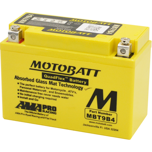 Motobatt Quadflex Motorcycle MBT9B-4 12V Battery *6
