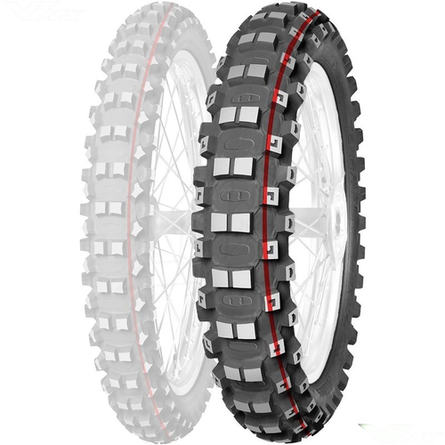 Mitas Terraforce MX Med-Hard Red Stripe Motocross Tyre Rear - 110/100-18 64M