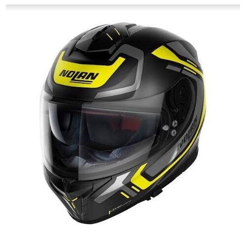 Nolan N80-8 Ally Motorcycle Helmet - Flat Black/Yellow/Grey Size Large 