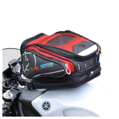 Oxford X15 Quick Release Motorcycle Tank Bag Red -15L