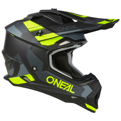 O'Neal 2023 2 SRS Spyde V.23 Motorcycle Helmet - Black/Grey/Neon Yellow