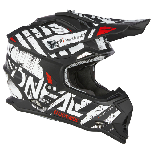 O'Neal 2023 2 SRS Glitch V.23 Motorcycl Helmet - Black/White