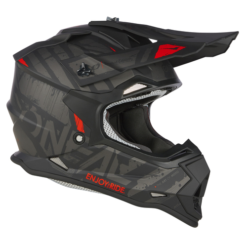 O'Neal 2023 2 SRS Glitch V.23 Motorcycl Helmet - Black/Grey