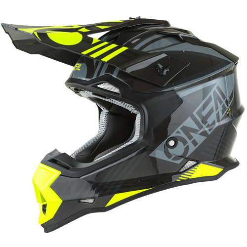 O'Neal 2022 Youth 2 SRS Rush V.22 Motorcycle Helmet - Grey/Neon Yellow