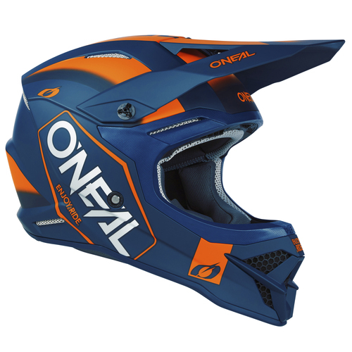 O'Neal 2023 3 SRS Hexx V.23 Motorcycle Helmet - Blue/Orange