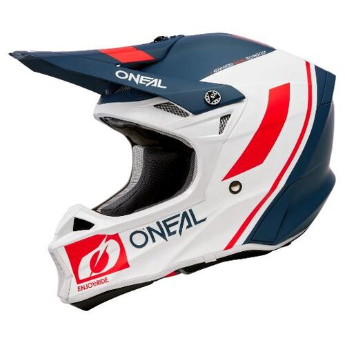 O'Neal 2023 10 SRS Flow V.23 Motorcycle Helmet - Blue/White/Red