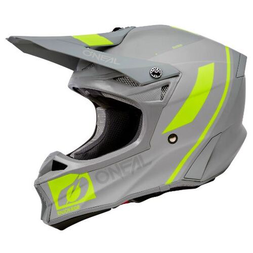 O'Neal 2023 10 SRS Flow V.23 Motorcycle Helmet - Gray/Neon Yellow