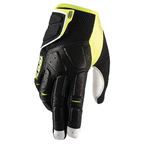 100% Simi MTB Motorcycle Gloves - Black/Lime