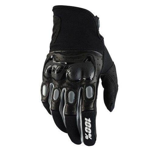 100% Derestricted Motorcycle Gloves - Black/Grey 